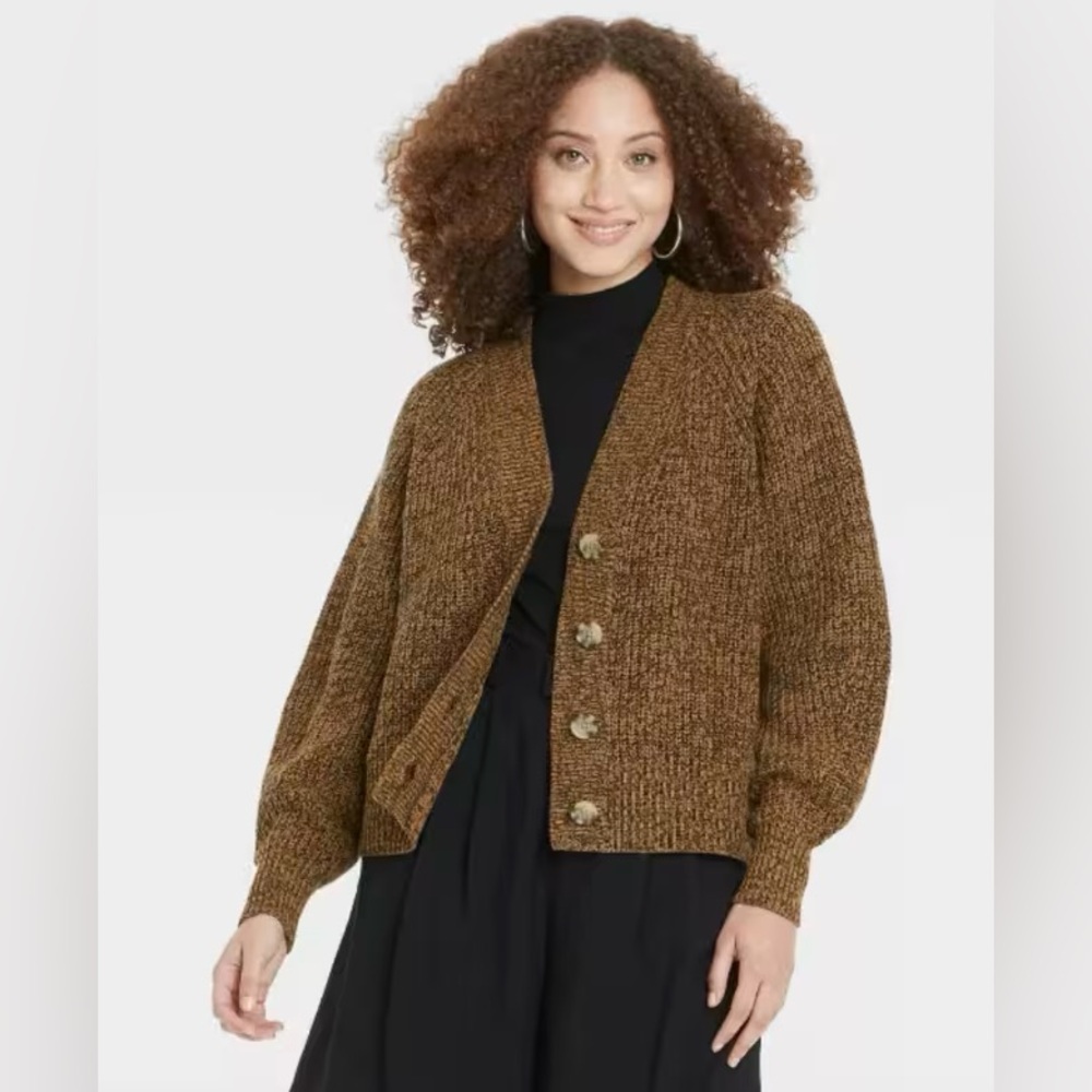 A New Day Women's Button-Front Cardigan Sweater Size Large Excellent